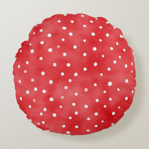 Coussins Ronds Coccinelles à points rouges et blancs
