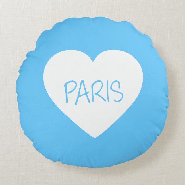 Coussins Ronds Coeur de Paris d'amour (Devant)