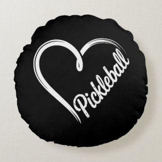 Coussins Ronds Coeur de Pickleball - Amateur sportif minimaliste