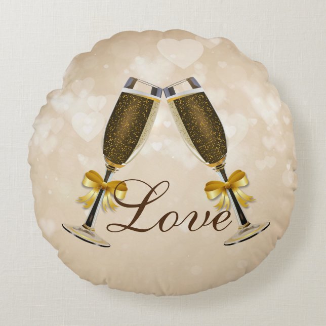 Coussins Ronds Coeurs de crème au toast de champagne (Devant)