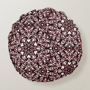 Coussins Ronds Coeurs rouge, noir et blanc Oreiller Abstrait