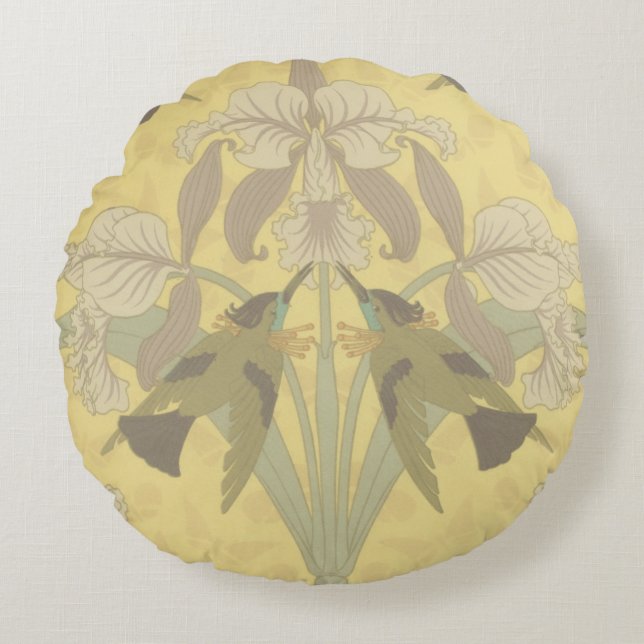 Coussins Ronds Colibri et Iris (Devant)