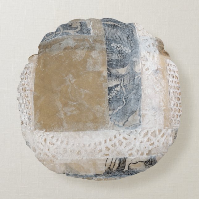 Coussins Ronds Collage de dentelle II (Devant)