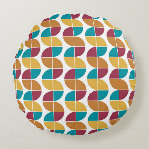 Coussins Ronds Coloré funky Retro Vintage Motif géométrique
