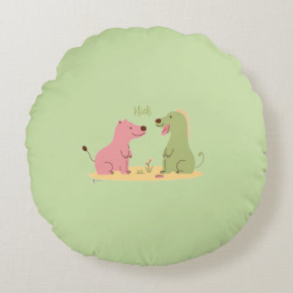 Coussins Ronds Colorful Animal Print Throw Pillow