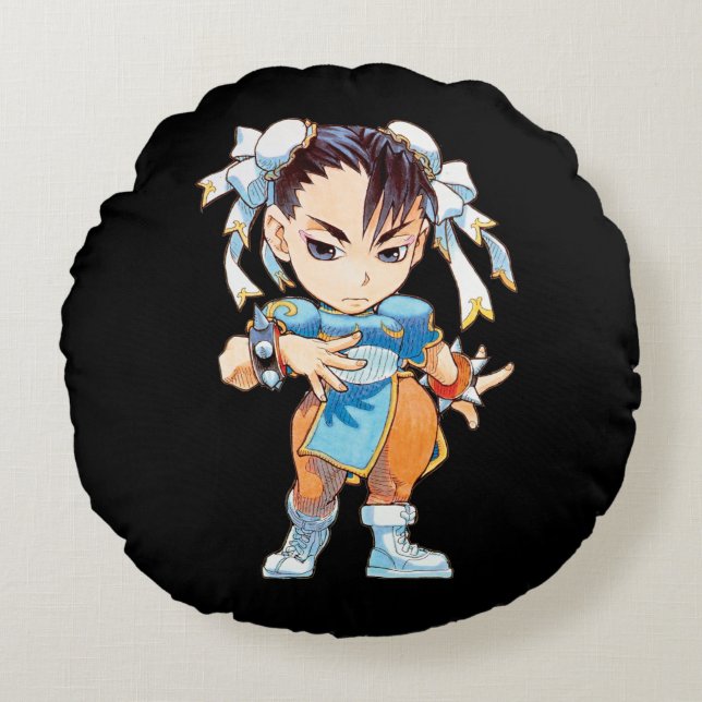 Coussins Ronds Combattant superbe II Turbo Chun-Li de puzzle (Devant)