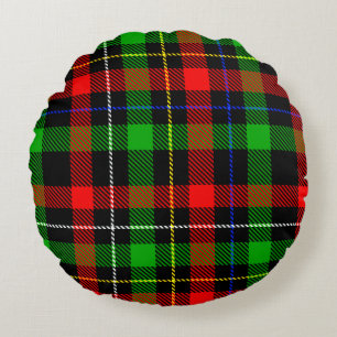 Coussins Ronds Conception de carreaux en flanelle rouge vert blan