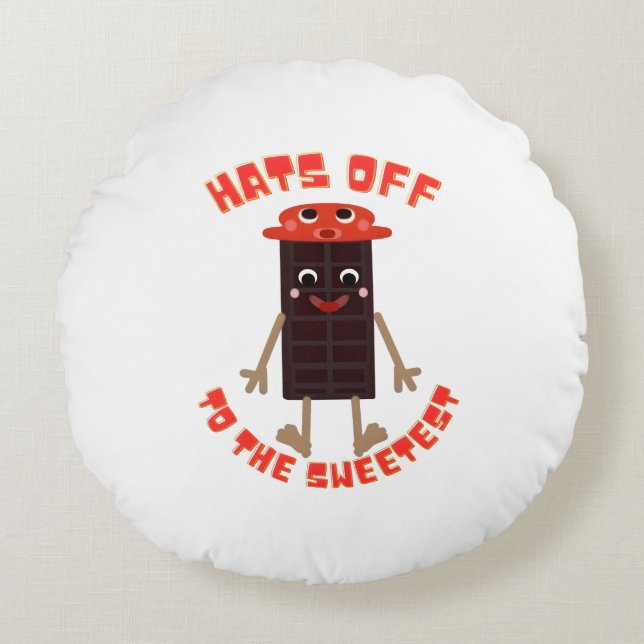 Coussins Ronds Conception de journée du chocolat (Devant)