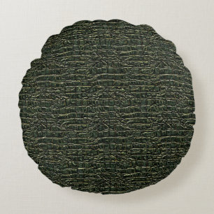 Coussins Ronds Conception de motif de style reptilien sombre