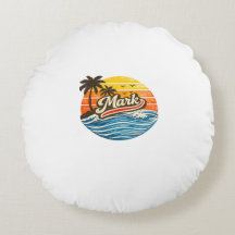 Conception de nom de coucher de soleil rétro Mark