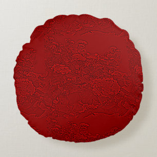 Coussins Ronds Conception florale rouge de Lantana
