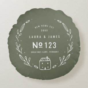 Coussins Ronds Conception florale tirée par la main de nouvelle