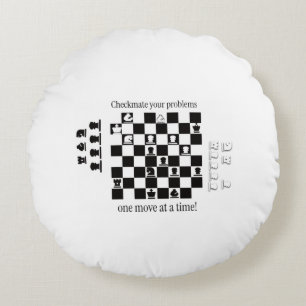 Coussins Ronds Conception Inspirée des Échecs Classiques