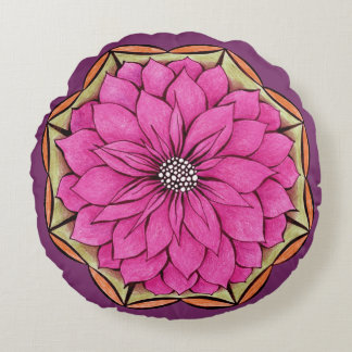 Coussins Ronds Conception MAGENTA de POINSETTIA