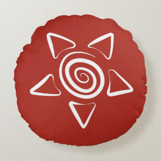 Coussins Ronds Conception simple de couleur rouge 