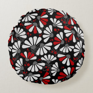 Coussins Ronds Confetti de confleur en noir