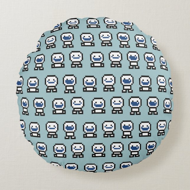 Coussins Ronds congelé| Snowgies 8 bits (Devant)