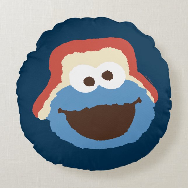 Coussins Ronds Cookie Monster Woodland Face (Devant)