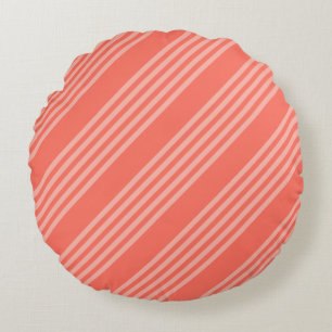 Coussins Ronds Corail vivant cinq bandes motif