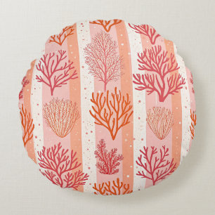 Coussins Ronds Coral Reef Jetez Oreiller Couverture Corail orange