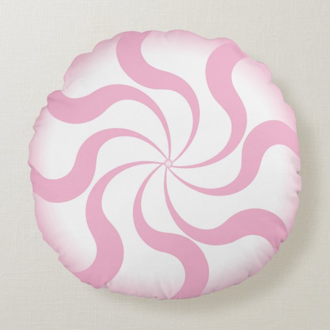 Coussins Ronds Coton Candy rose Lisse oreiller (Devant)
