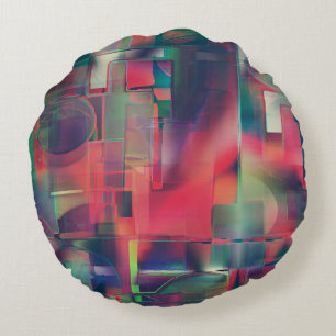 Coussins Ronds Couches d'image vertes et rouges et une légère ton