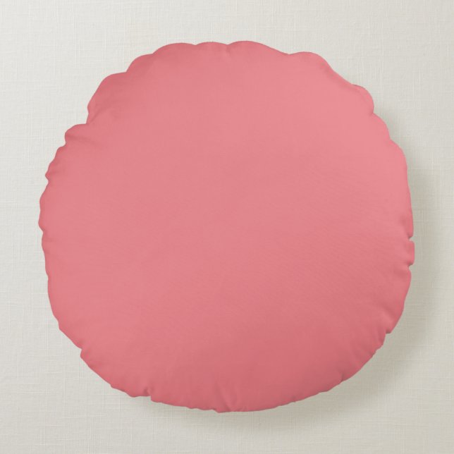 Coussins Ronds Couleur solide rose (Devant)