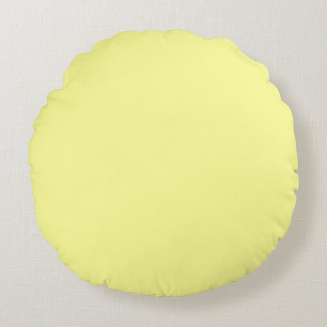 Coussins Ronds Couleur uni jaune pâle pastel (Devant)