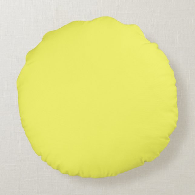 Coussins Ronds Couleur uni jaune pastel (Dos)