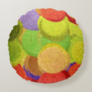 Coussins Ronds Couleurs Abstraites Peinture #88