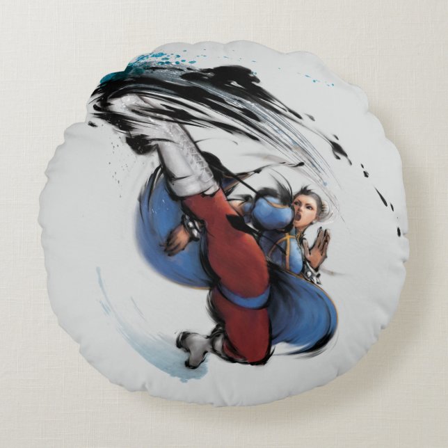 Coussins Ronds Coup-de-pied de Chun-Li (Devant)