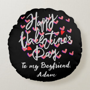 Coussins Ronds couple de la Saint-Valentin doux personnalisé sur