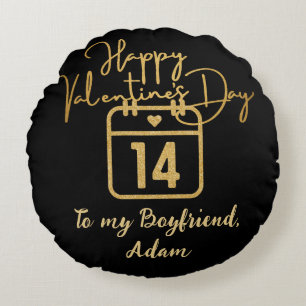 Coussins Ronds couple de la Saint-Valentin doux personnalisé sur 