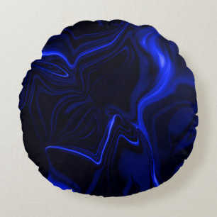 Coussins Ronds Courbes et ondulations bleues dans l'image bleu fo