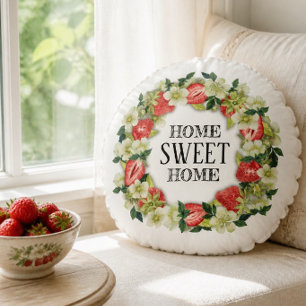 Coussins Ronds Couronne de fraises   Maison douce maison   Coussi