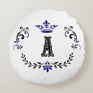 Coussins Ronds Couronne Wreath A Monogramme