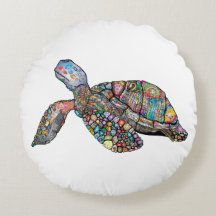 Coussin/Coussin de tortue multicolore