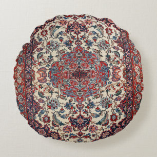Coussins Ronds Crème bleu perse 
