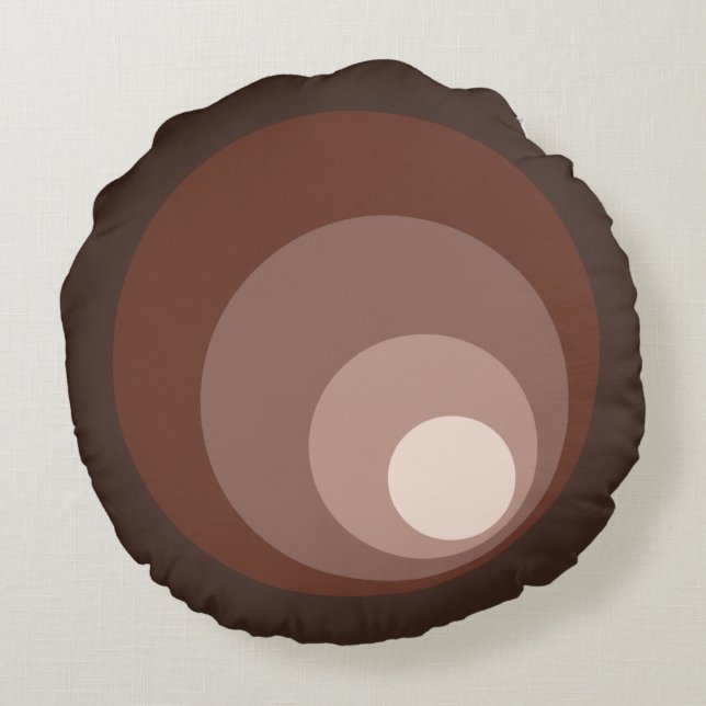 Coussins Ronds Crème Brown de Taupe de rouille de rétros cercles (Dos)