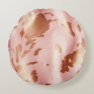 Coussins Ronds Crème rose vif Fille Cowhide Brown
