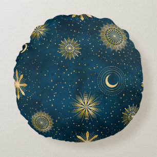Coussins Ronds Crescent Lune étoile Nuit céleste