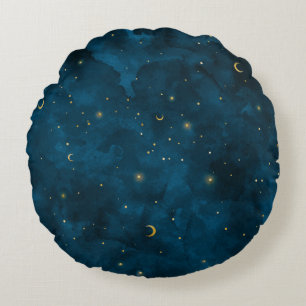 Coussins Ronds Crescent Lune étoile Nuit céleste