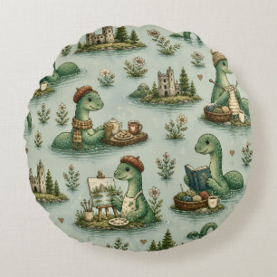 Coussins Ronds Cryptides cosy Nessie Monstre du Loch Ness loisirs