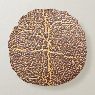 Coussins Ronds Cuir naturel couverture texture abstraite, âgée,
