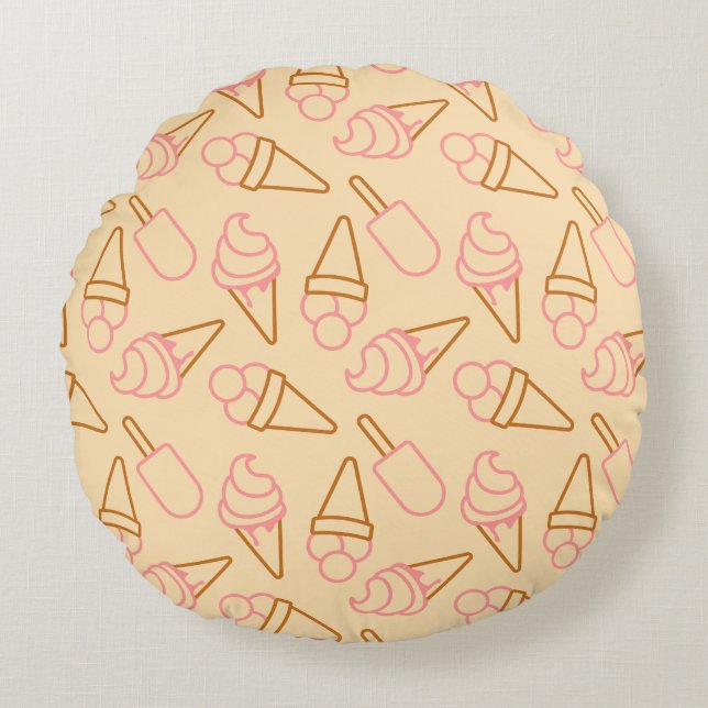 Coussins Ronds Cuisine estivale avec contours de glace (Devant)