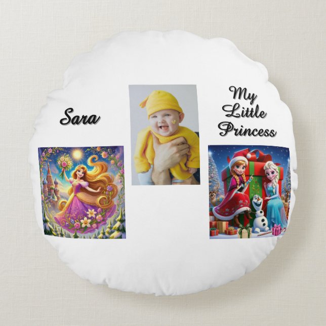 Coussins Ronds Custom Disney Princess Picture Pillow Throw Pillow (Devant)