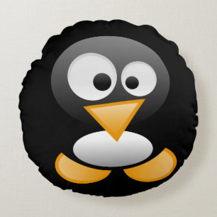 Coussins Ronds Cute drôle Penguin Monogramme Art