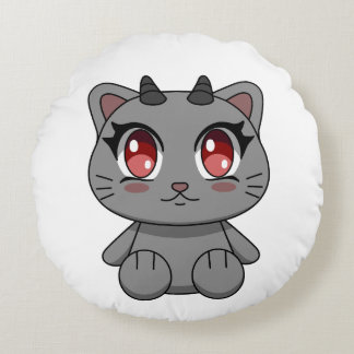 Coussins Ronds Cute Kawaii Demon Chat