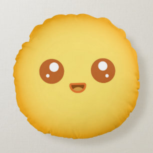 Coussins Ronds Cute Kawaii Sun Character