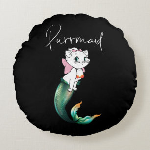 Coussins Ronds Cute Kitten Purrmaid - Fun Mermaid Design de chat